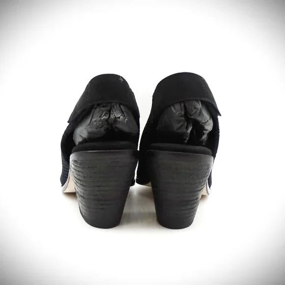 EILEEN FISHER Avil Women's Block Heeled Stretch Sandals in Black Size 8.5 - Picture 4 of 12